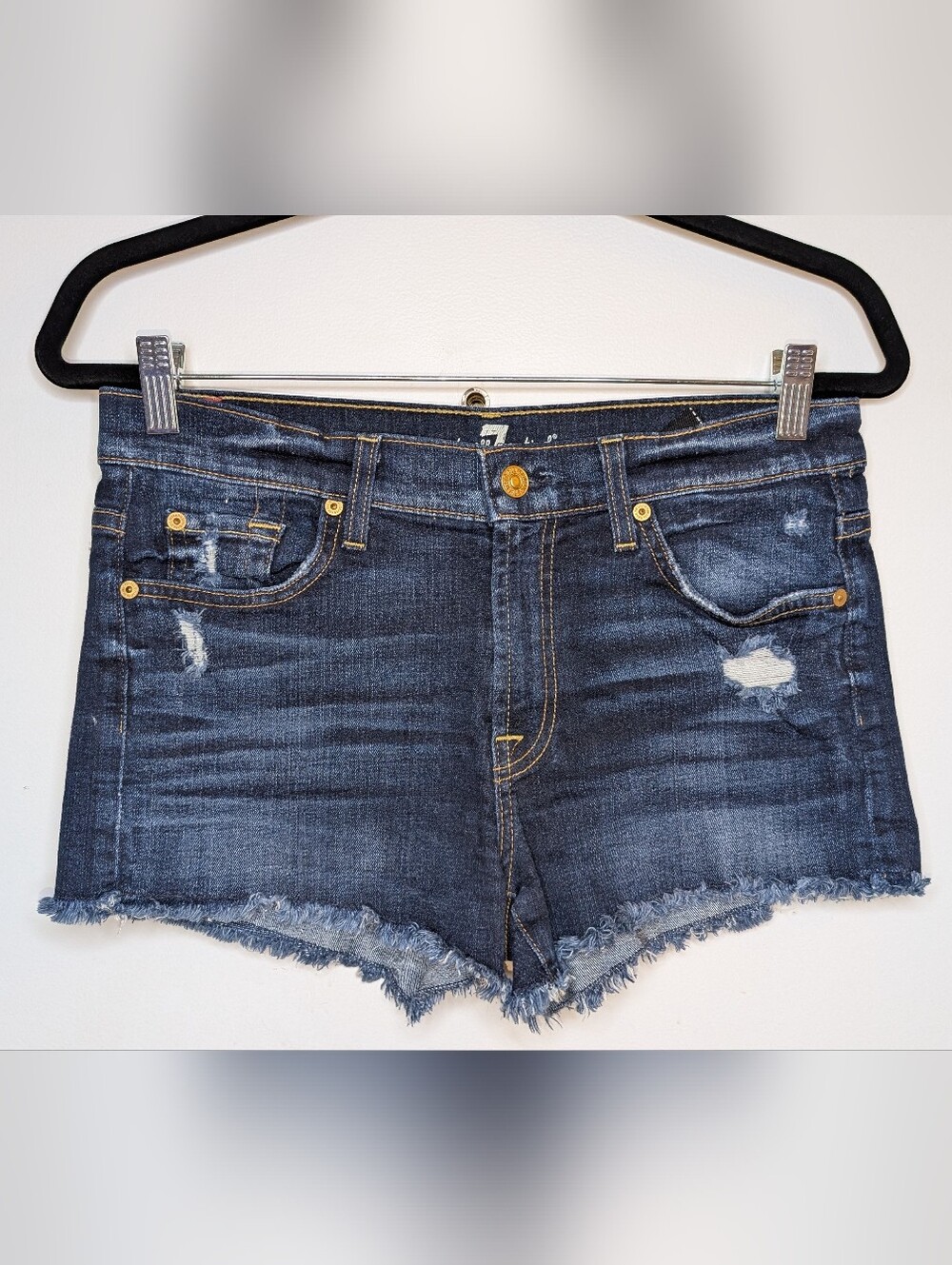 Seven For Mankind Distressed Shorts Stretch 98% Cotton